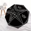 Baphomet Pentagram T-Shirt, Occult Symbolic Clothing Umbrella, Cute Umbrella with Cute Design, Portable 3-Fold Compact Umbrella for Men & Women, Valen