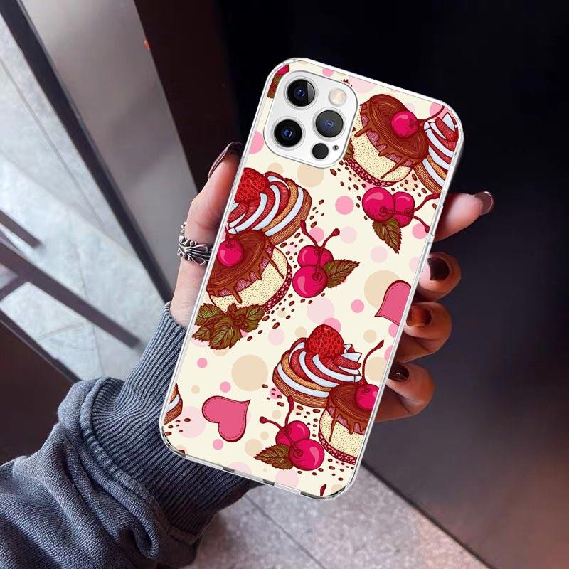 Macaron Eiscreme Kuchen Donut Handyhülle Für iPhone 17 Air 11 13 Mini 14 15 Plus 16 12 Pro Max 16E SE 7 8 Muster Weiche TPU Bac