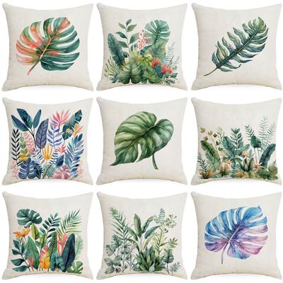 Summer Plant Leaves Pillow Simple Modern Tropical Plant Green Plant Pillow Sofa