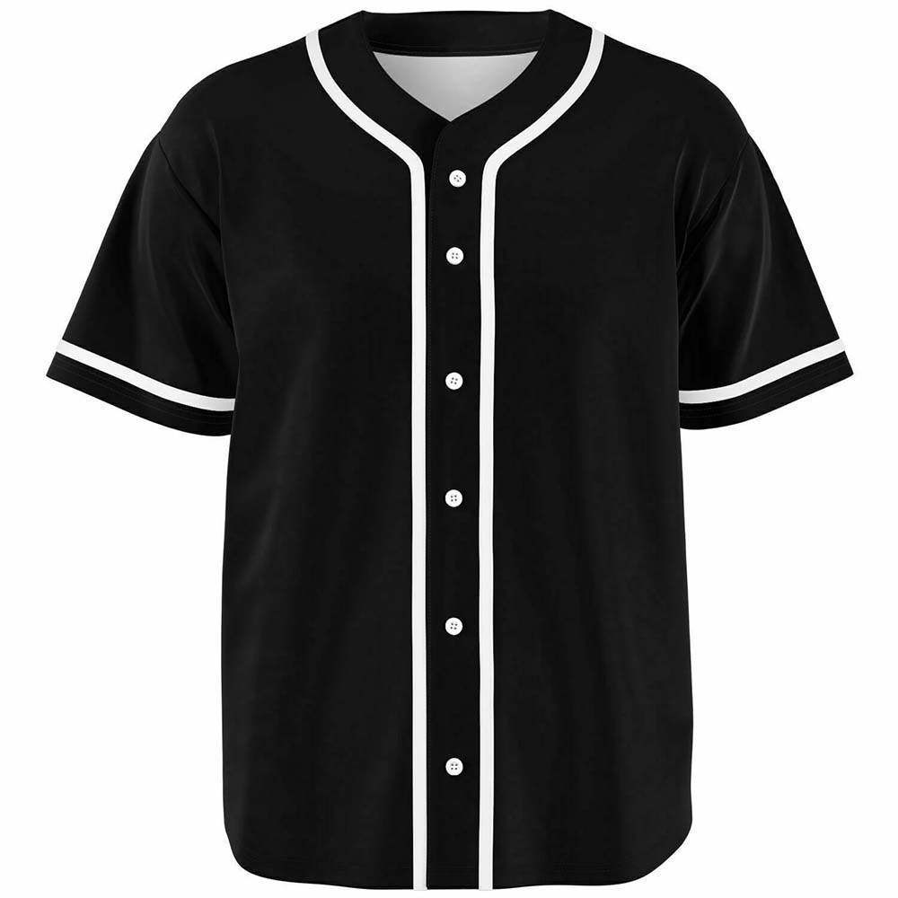Schwarz Weiß Baseballtrikot Klassisch Herren Kurzarm Modekleidung Streetwear Unisex Sommer Knopfleiste Locker Lässiges Hemd