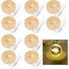10 Pcs Wooden LED Display Bases Round Wood Display Lighted Bases for Glass Art LED Lighted Display Stand Bases for 3D Crystal Ball Room Office Home