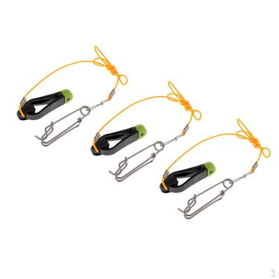 3pcs Release Clips with Leader for Planer Board, Downriggers, Outriggers