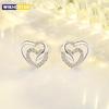 Hot 925 Sterling Silver Earrings Heart Zircon For Women's Wedding Fine Fashion Jewelry Accessories Multiple Colors