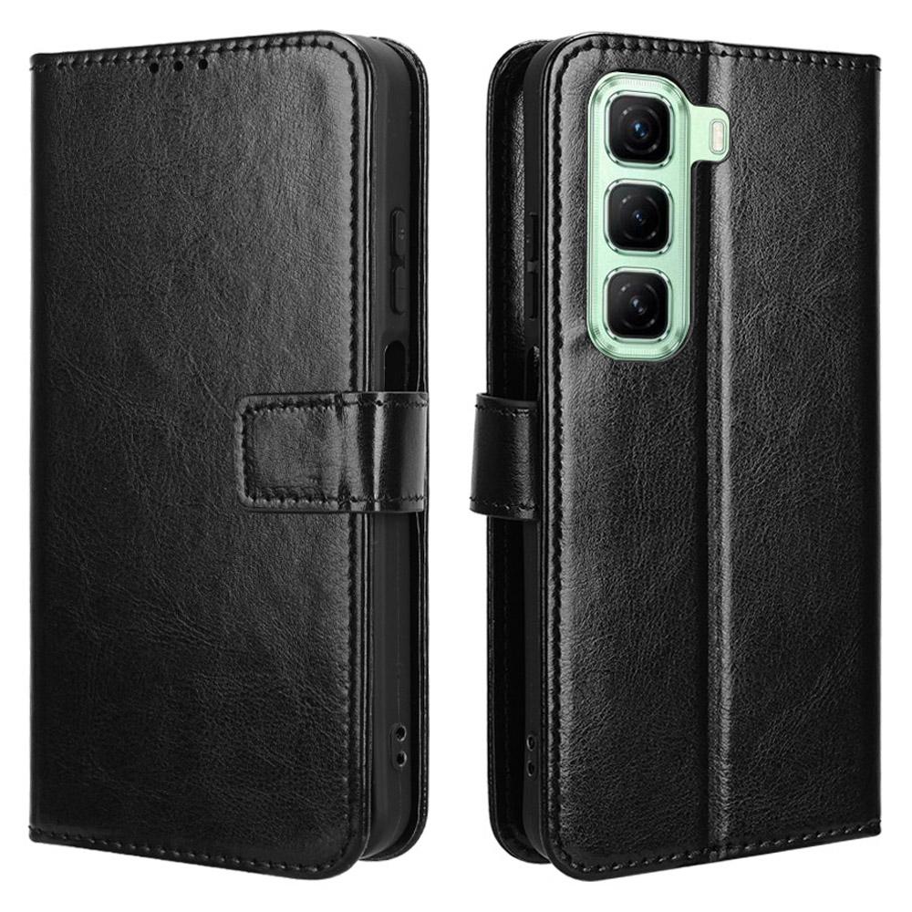

For Infinix Hot 50 5G X6720 Case Crazy Horse Texture PU Leather Phone Wallet Cover A