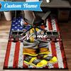 Custom Name Firefighter Pride Rug for Living Room, Game Rooms, Office, Bedroom, Floor Mat Playful Design, fan gifts Christmas decor