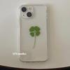Корейський Ins Простий Чотирилисник Зелений Малюнок Чохол для Телефона Для iPhone 17 16 15 Pro Max Air 14 13 11 Xr XsMax Mini 7 Plus Чохол
