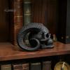 Personalized Goth Room Decor 3D Printed Goat Horn Skull Ornament, Gothic Ram Horned Devil Handmade Style Desktop Skull, Halloween Dark Statue for Home
