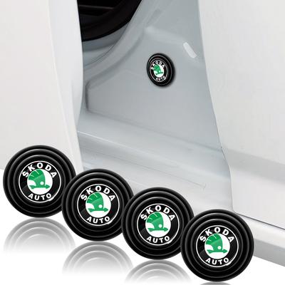 2025 Ny 4-delars Silikon Bil Dörr Stötdämpande Kuddar Ljudisoleringsmattor Tillbehör För Skoda Kodiaq Fabia Kamiq Karoq Octavia A5 A7 Rapid S