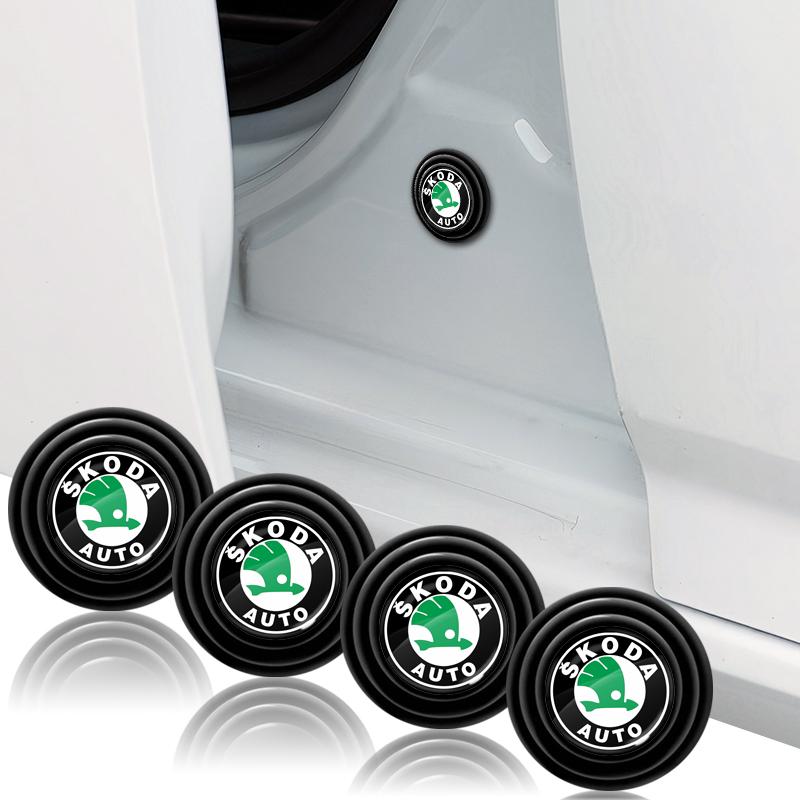 2025 New 4PCS Silicone Car Door Shock Pad Soundproofing Mat Accessories For Skoda Kodiaq Fabia Kamiq Karoq Octavia A5 A7 Rapid S