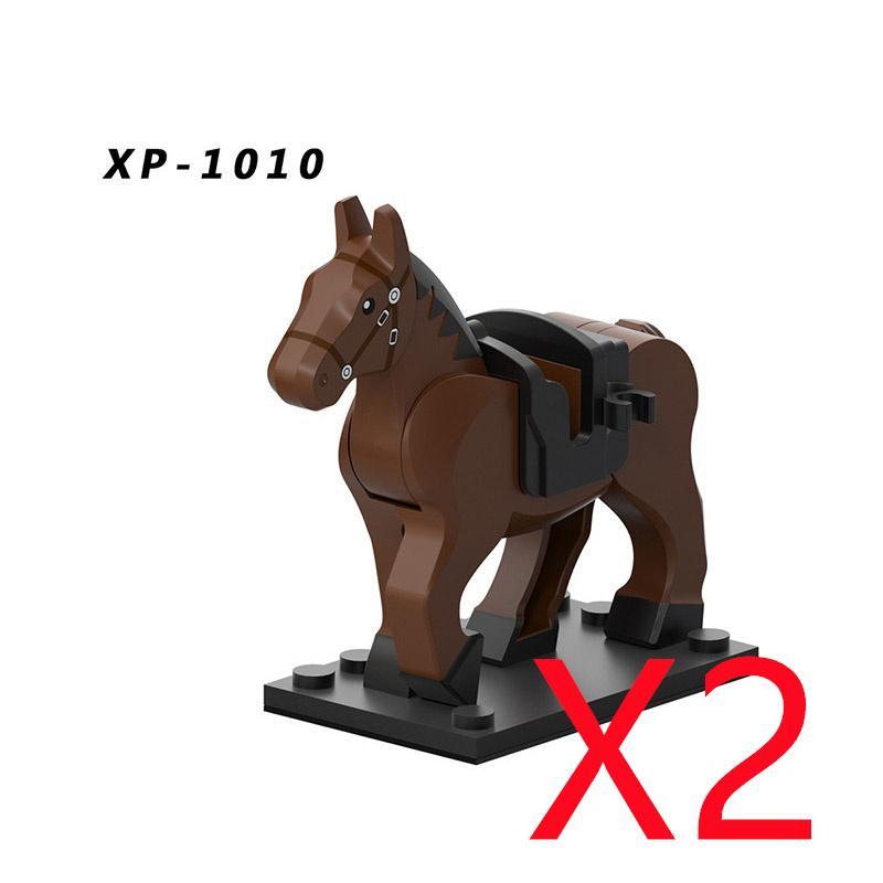 MOC Stavební kostky Středověké Vojenské Figurky Vojáků Rytíř Válečný kůň Halyard Vlajka Zvíře Sedlo Držák Mini Kostka Hračka Dárek X025