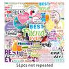 51 Friendship Graffiti Stickers Personality Friends Are Very Important English Sentences Decorate Mobile Phone Case Water Cup Stickers