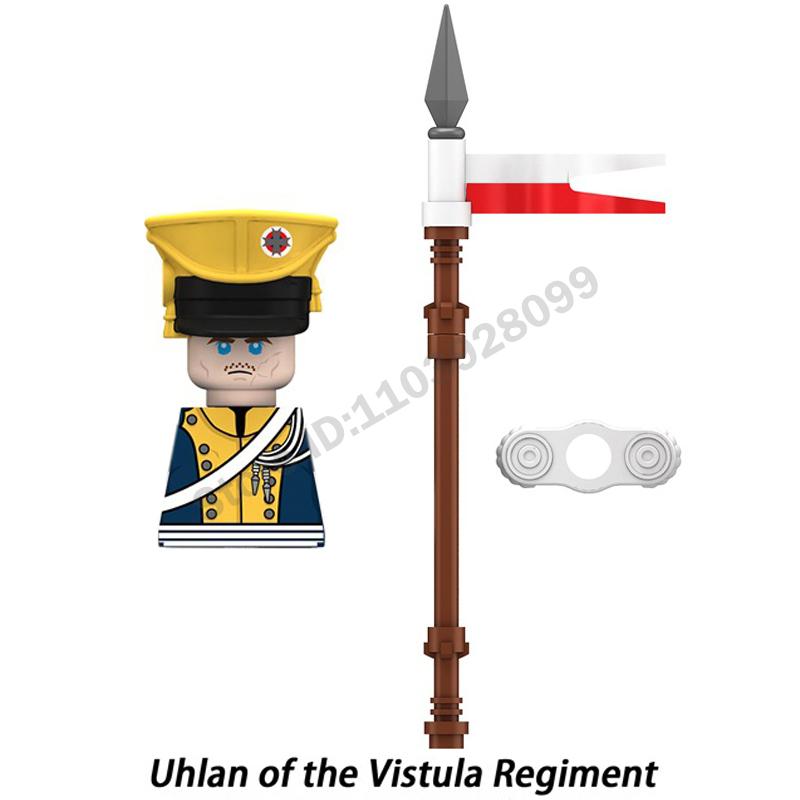 Middle Ages Military Napoleonic Wars Figures Building Block British French Prussia Infantry Knight General Duke Characters Brick