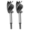 2Pcs Woodworking Drill Bit Metal Hole Saw Auger Bit 4‑Fulte 4‑Slot Hex Shank Cutter Tool 32mm