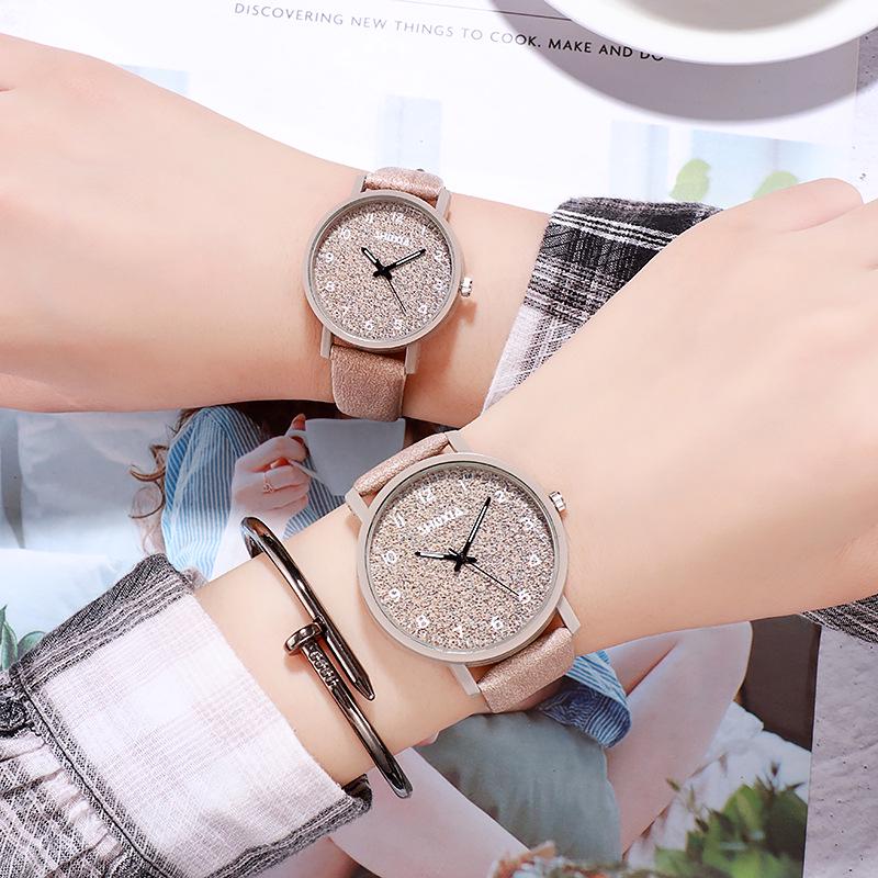 Korean Style Unisex Stone Texture Leather Belt Quartz Watch