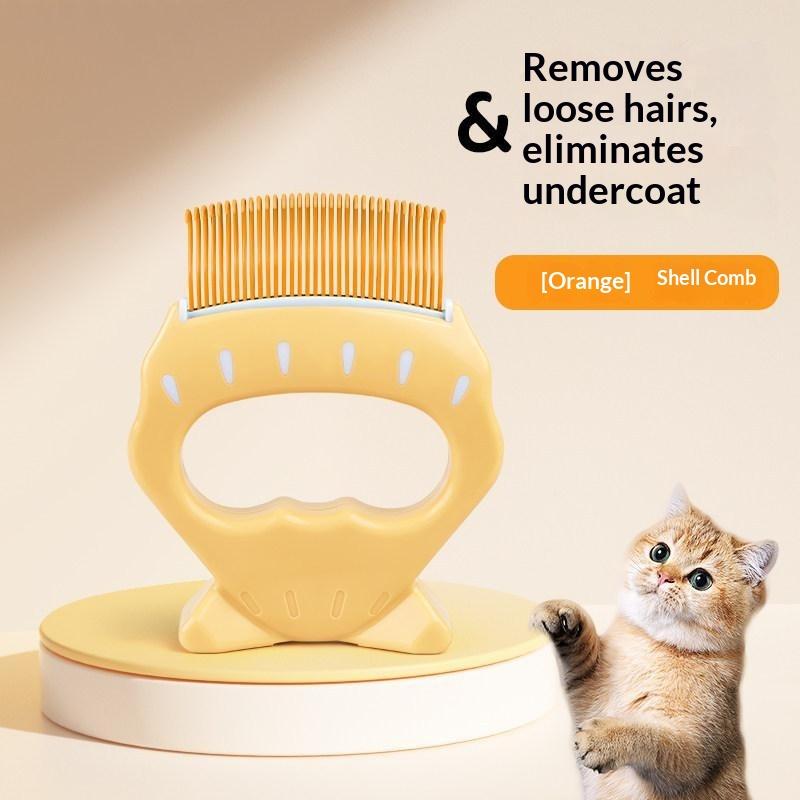 Portable Abs Pet Comb Gentle Ergonomic Handle Deshedding Brush Grooming Tool For Home Cat Cleaning Supplies