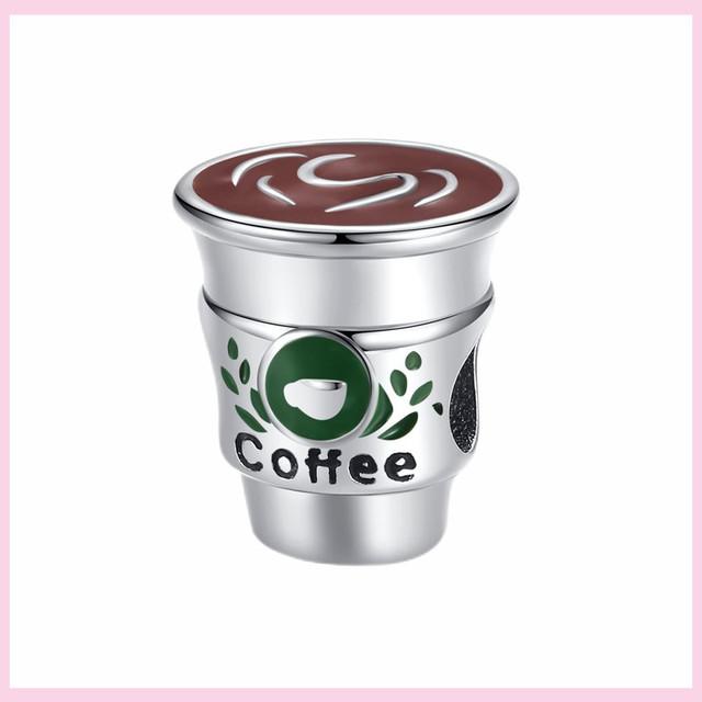 925 Silver Green Color Charms Temperament Cactus Avocado Charm Four Leaf Bead For Bracelet Jewelry Making