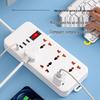 USB Smart Power Strip with Multiple Sockets, Universal European & UK Plug Board, Pure Copper Contacts