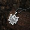 Kinitial Stainless Steel Runic Tribal Vampire Bat With Moon Men Necklace Punk Jewelry Pendant Necklace