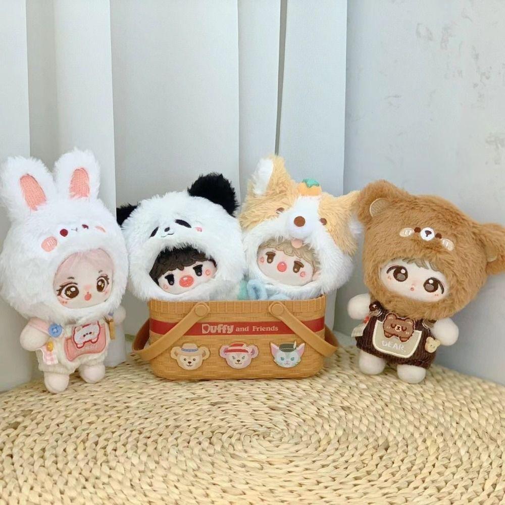 

Plush Labubu Doll Head Cover 10cm Doll Cloth Set for Labubu Decoration