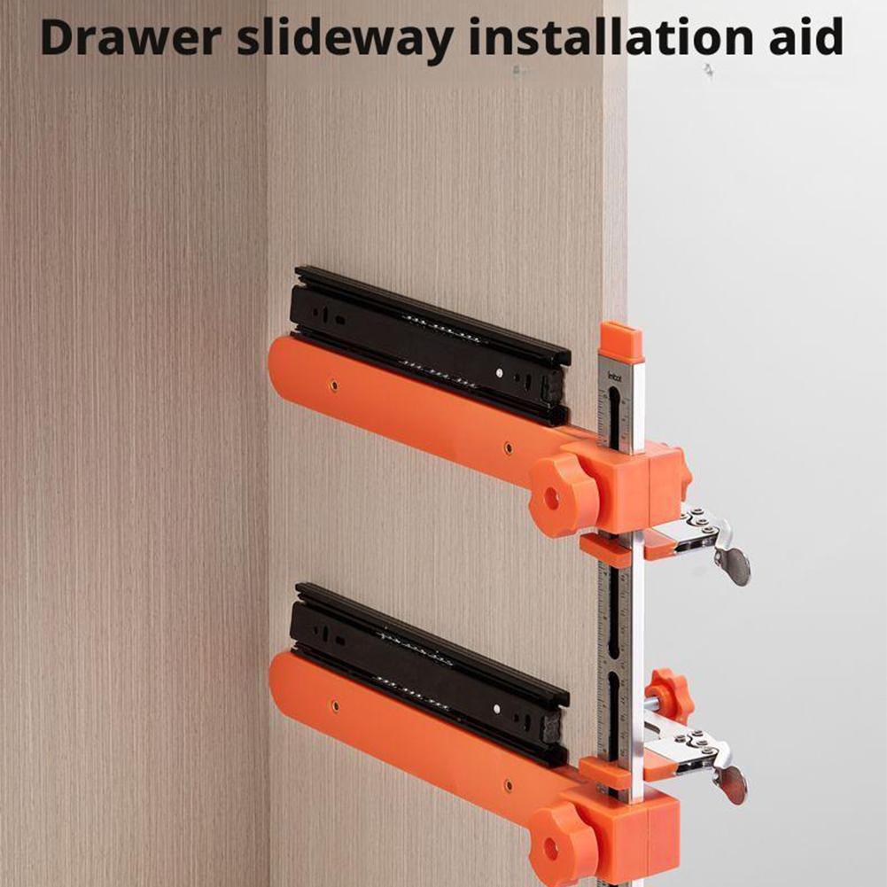Drawer Slide Installation Jig Kit, Drawer Slide Tool, Precision Cabinet Hardware Jig, Shelf Pin Jig Hinge Jig for Cabinets E0Z9
