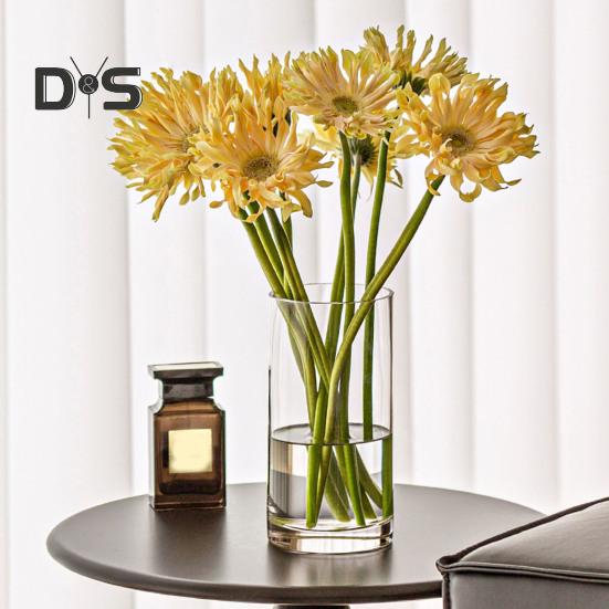 Clear Cylinder Flower Vase Wedding Party Dining Table Centerpiece Hydroponic Flower Holder Transparent Plants Container Decoration