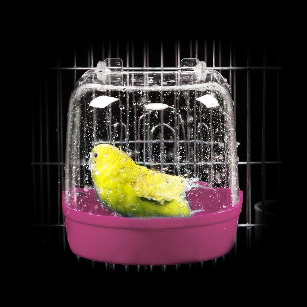 Color Plastic Round Bathtubs Kit Hanging Cage Bird Cage Accessories Parrot Bathtub Bath Shower Box
