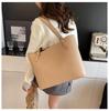 Korean Style Color Block Large Capacity Tote Bag - Women's Fashionable High-End Versatile Shoulder Bag