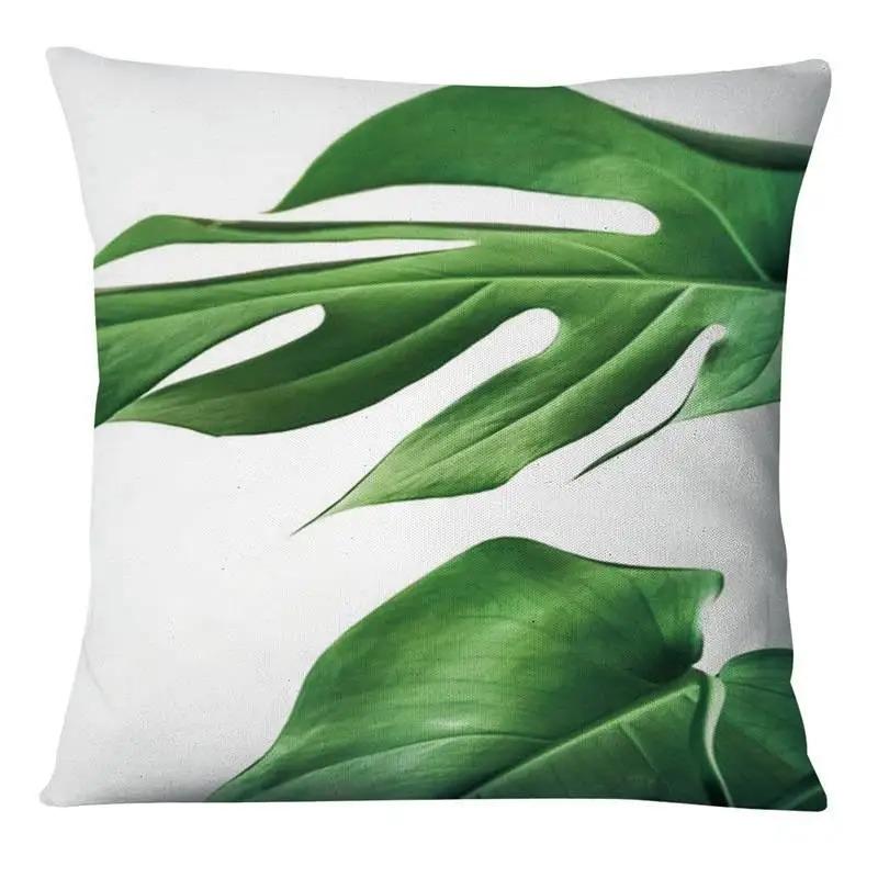 45X45 Cm Tropical Leaves Home Decor Green Pattern Cushion Cover Living Room Sofa Cushion Cover