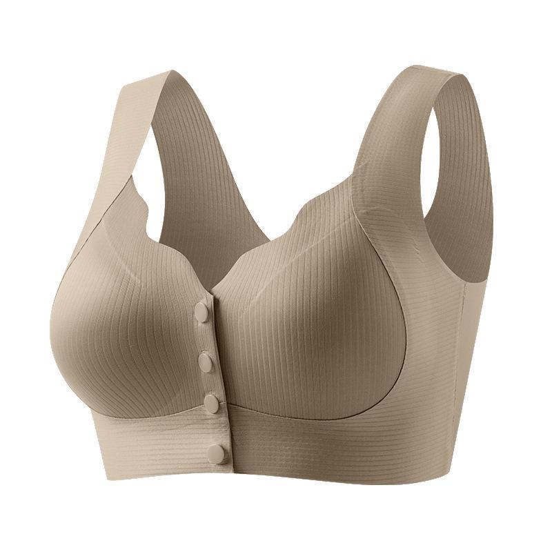 Plus Size Seamless Front Closure Push-Up Sports Bra for Small Breasts
