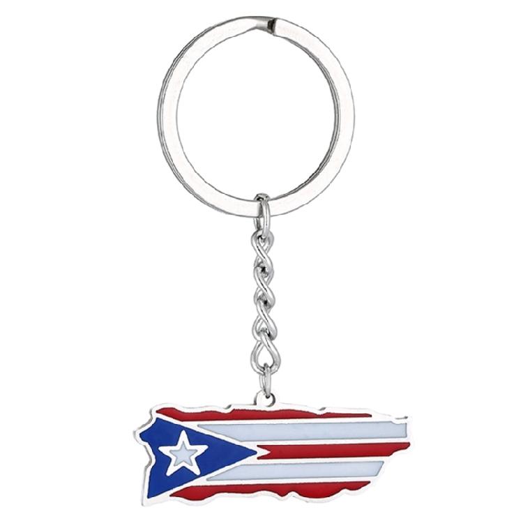 Fashion Puerto Rico Map Keychain Car Keys Holder Gold Silver Color Pendant Charm серебряный