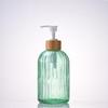 Nordic Large Capacity Vertical Stripe Glass Bottle for Hand Sanitizer, Shampoo, or Shower Gel