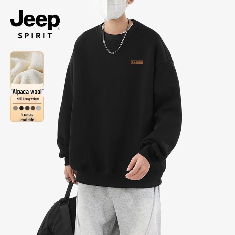 

JEEP SPIRIT Men s Heavyweight Fleece Round Neck Sweatshirt XL