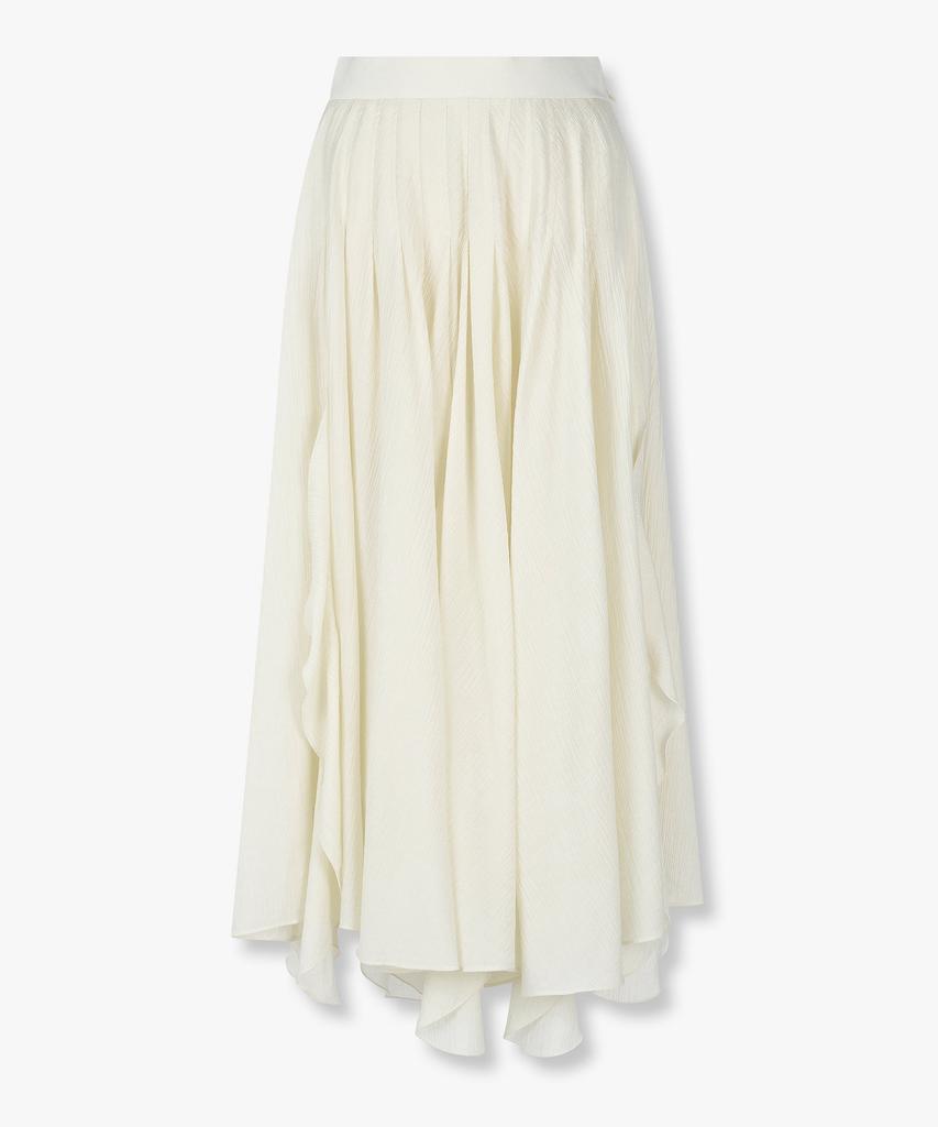 Bobeu Crinkle Ruffle Long Skirt_Ivory 7156235004