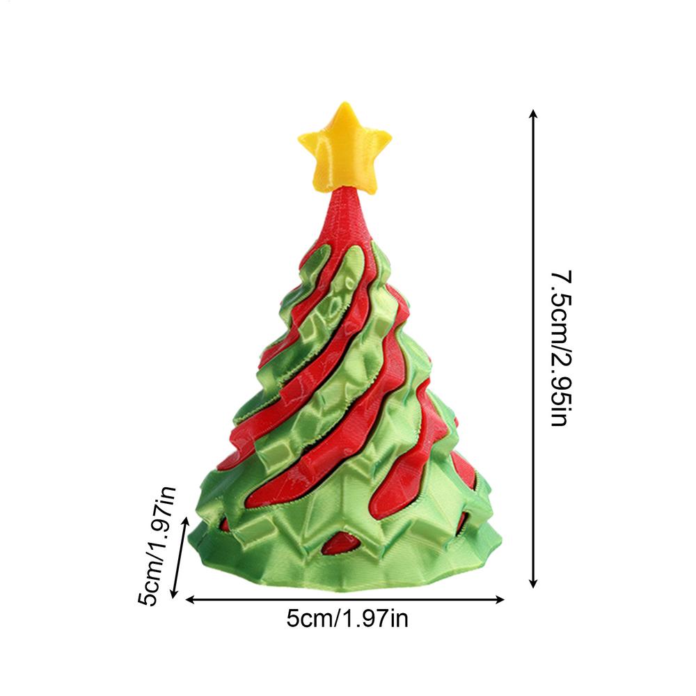 Fidget Christmas Tree Toy Collectible Desktop Decoration Passthrough 3D Printing Christmas Figure for Teens Adults Boys Girls