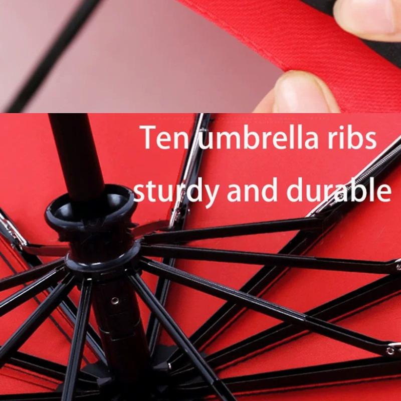 Automatischer Schirm Langer Griff Extra Groß Doppel Drei Vier Weiblich Schwarz Gummi Sonnenschutz Doppellagig Winddicht Männlich