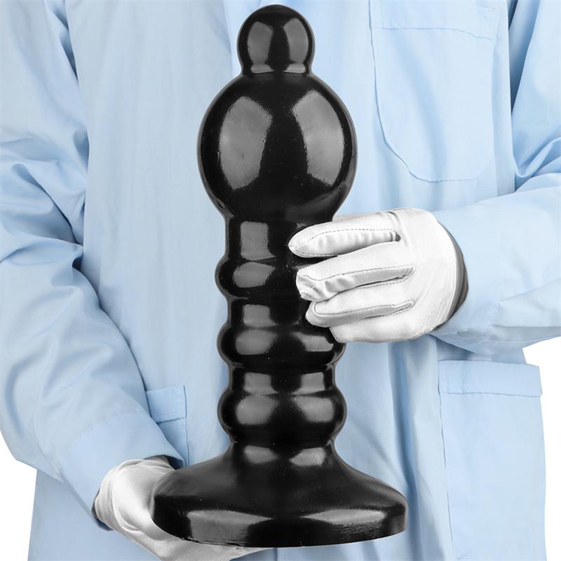 Black Pull Beads 9.5cm Giant Big Head Dildo Anal Plug Fisting Adult Products