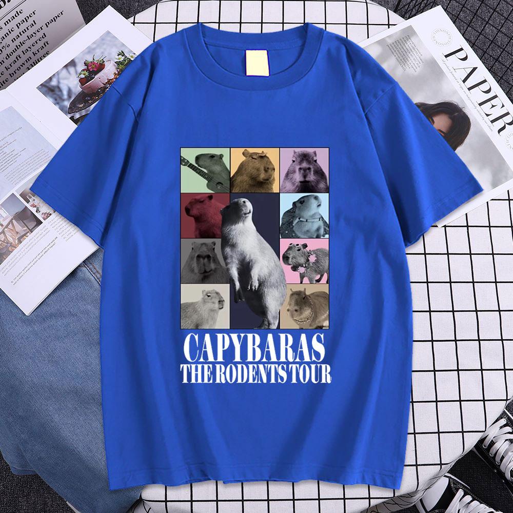Funny Capybara The Rodents Eras Tour Meme Graphic T Shirt Summer Unisexs Womens Vintage Fashion Tshirt Casual Oversized T Shirts