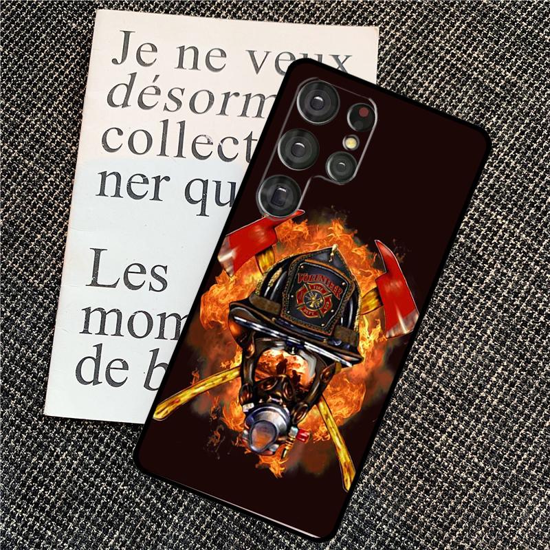 Firefighter Heroes Fireman Cover For Samsung Galaxy S24 Ultra S22 S23 Plus S20 S21 FE S8 S9 S10 Note 10 20 Ultra Case
