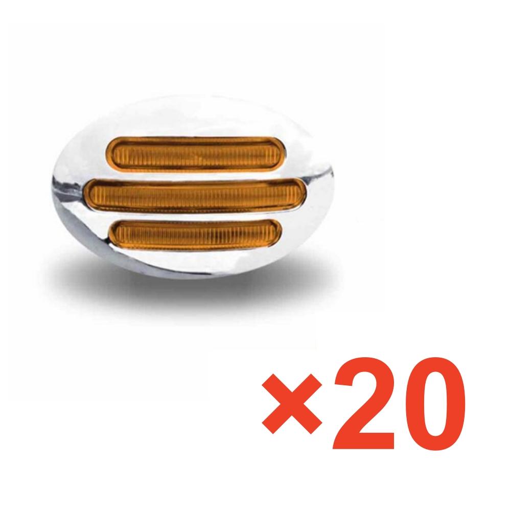 

20 шт. янтарные светодиодные габаритные огни для прицепа, 13 светодиодных индикаторов для грузовиков 12 В, водонепроницаемые задние боковые габаритные светодиодные фонари для грузовика жёлтый