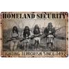 Vintage Native N Indian Poster Homeland Security Native N Landscape Metal Sign Decor Tin Aluminum Sign Wall Art Metal Poster for Living Room Home