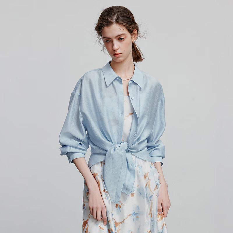 Chuyu Women's Lyocell Acetate Long Sleeve Shirt with Back Slit