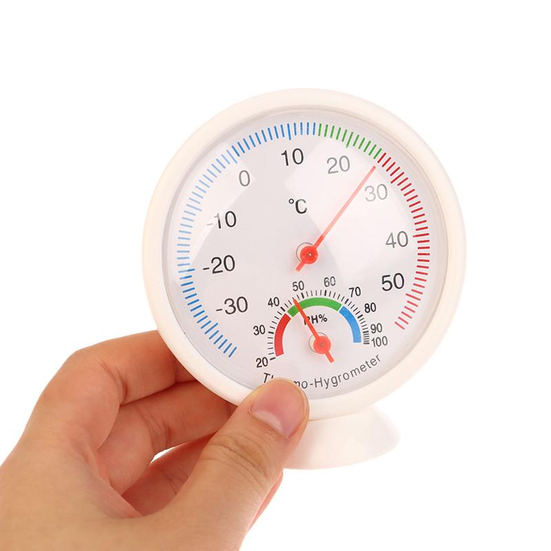 Mini Round Pointer Thermometer Hygrometer Bell Shaped Analog Hygrometer Humidity Watch -30-50 Celsius Degree For Garden