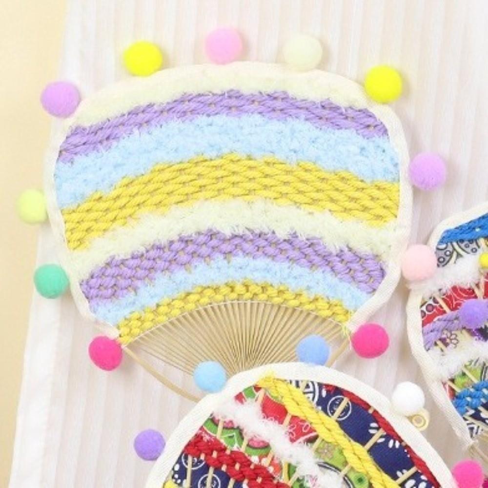 Artistic Handmade DIY Bamboo Fan Romantic Traditional Hand Cranked Fan Chinese Style DIY Material Pack Kindergarten