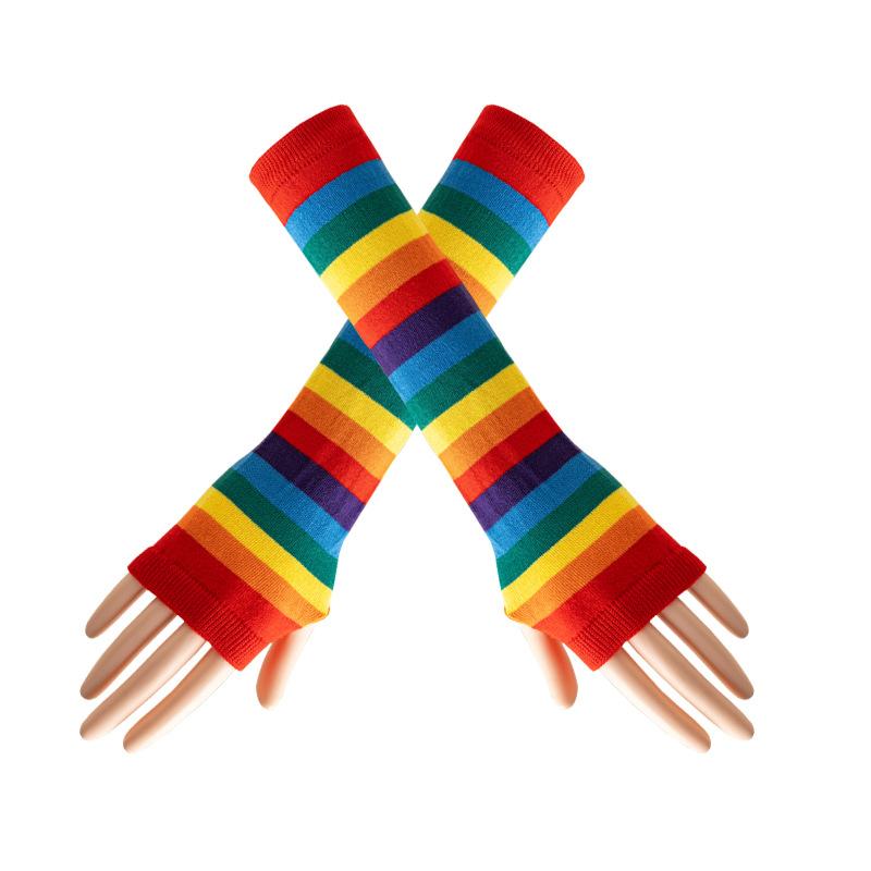 European and American Rainbow Striped Socks Children's Party Performance Halloween Cosplay Long Leg Over Knee Socks