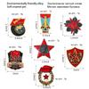 Soviet Rice Ear Star Brooch: Unisex Party Emblem Medal Pin