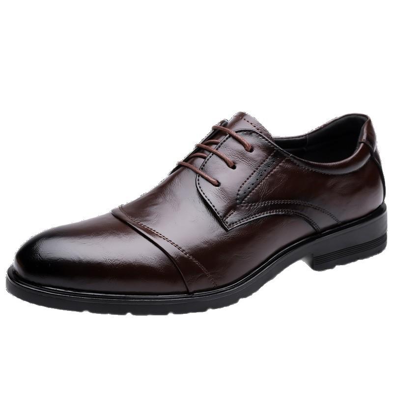 2025 autumn and winter new men's business dress leather shoes men's three joint leather shoes