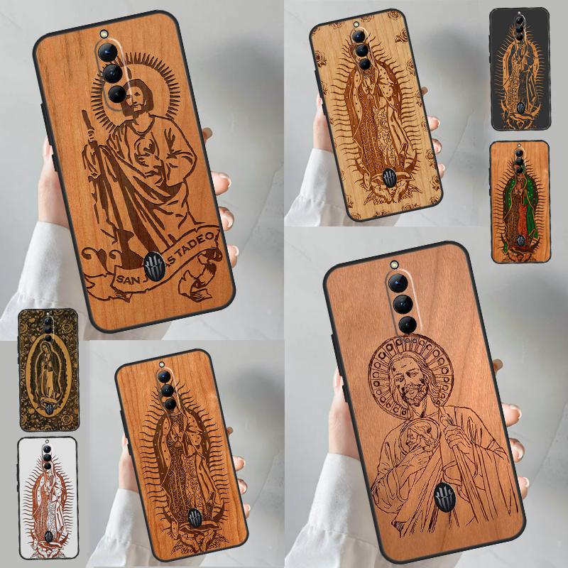 Guadalupe San Judas Wood Case For Nubia Red Magic 9 Pro Plus RedMagic 8 8S Pro Plus 5G 5S 6R 6 7 6S 7S Pro Cover