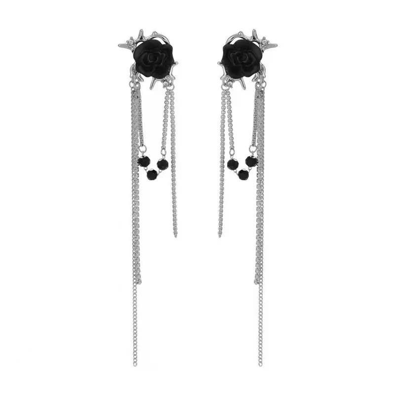 Boucles d'oreilles à longues pampilles pour femmes, style coréen Dongdaemun, design original, boucles d'oreilles polyvalentes