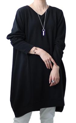 Gold Japan Plus Size Cocoon Long Perfect for and Size 4L Women's Tunic, Sleeve, Fleece-Lined, Fall, Spring, Autumn, Winter, Cros-140107, Black,