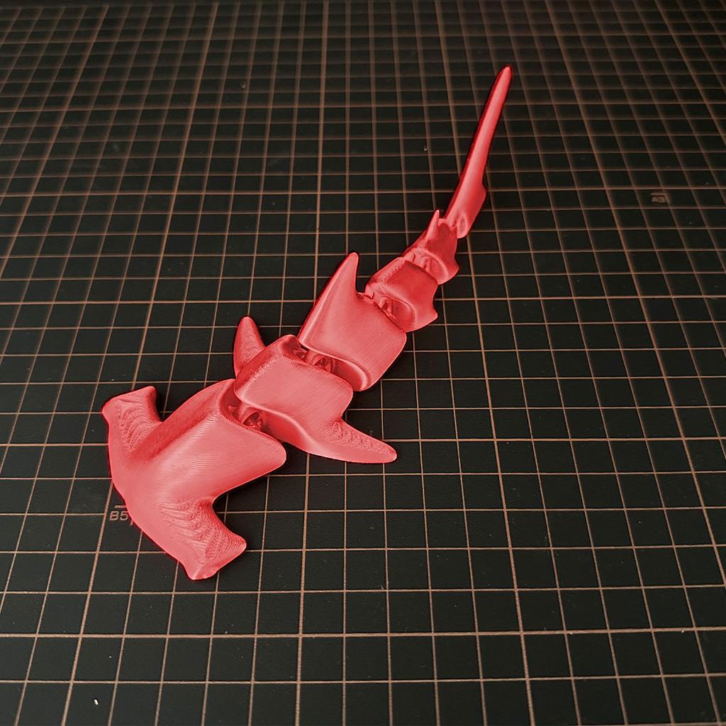 3D Printed Articulated Hammerhead Shark Model, Flexible Joint Sea Animal Figurine, Joints Creative Toy